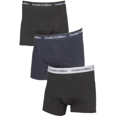 DOUBLE1149 Plus Size(Plus Size) Underwear Boxers 3 Pieces Black Blue