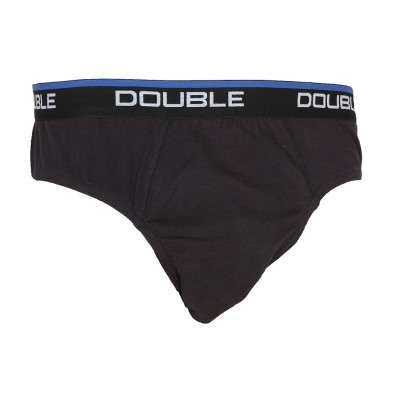 DOUBLE1154 Plus Size (Plus Size) Underwear Briefs 3 Pieces Black Blue