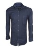 CASTELLI71183 Plus Size Long Sleeve Blue Denim Shirt